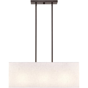 HomeRoots Bronze Three-Light Dimmable Chandelier with Elegant Cylinder Shades for Modern Home Décor 687293