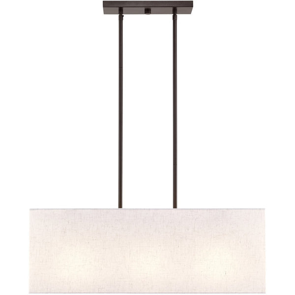 HomeRoots Bronze Three-Light Dimmable Chandelier with Elegant Cylinder Shades for Modern Home Décor 687293