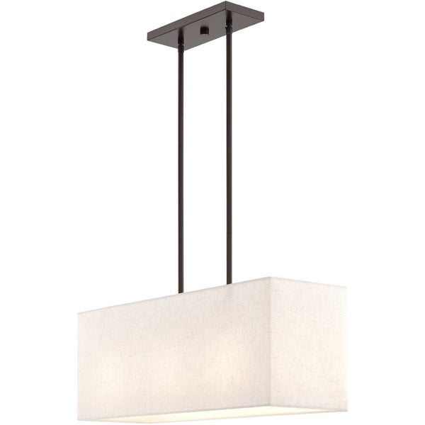 HomeRoots Bronze Three-Light Dimmable Chandelier with Elegant Cylinder Shades for Modern Home Décor 687293