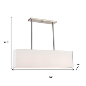 HomeRoots Four Light Dimmable Chandelier – Modern Cylinder Shades for Elegant, Adjustable Home Lighting Solutions 687294