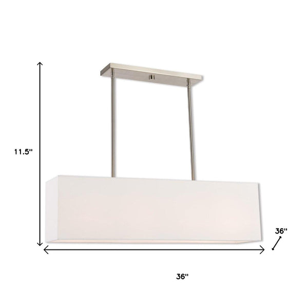 HomeRoots Four Light Dimmable Chandelier – Modern Cylinder Shades for Elegant, Adjustable Home Lighting Solutions 687294