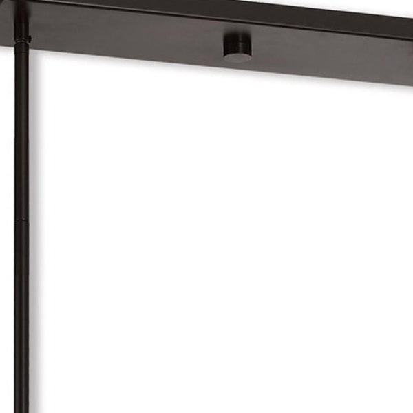HomeRoots Four Light Dimmable Chandelier - Modern Steel Shades for Stylish Ambiance in Any Room Decor 687295