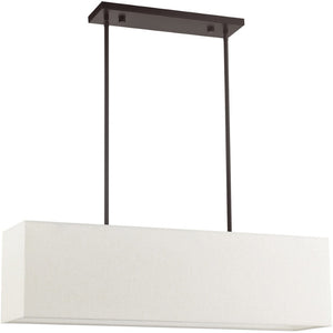 HomeRoots Four Light Dimmable Chandelier - Modern Steel Shades for Stylish Ambiance in Any Room Decor 687295
