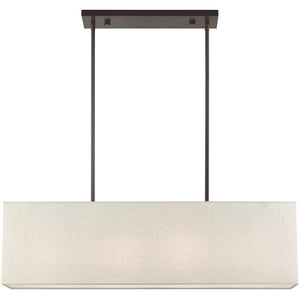 HomeRoots Four Light Dimmable Chandelier - Modern Steel Shades for Stylish Ambiance in Any Room Decor 687295