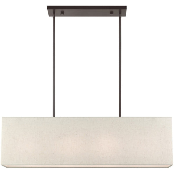 HomeRoots Four Light Dimmable Chandelier - Modern Steel Shades for Stylish Ambiance in Any Room Decor 687295