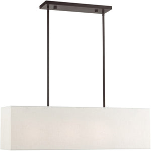 HomeRoots Four Light Dimmable Chandelier - Modern Steel Shades for Stylish Ambiance in Any Room Decor 687295