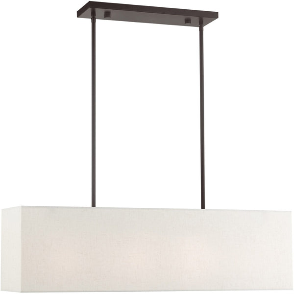 HomeRoots Four Light Dimmable Chandelier - Modern Steel Shades for Stylish Ambiance in Any Room Decor 687295