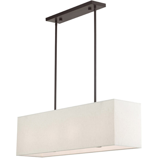 HomeRoots Four Light Dimmable Chandelier - Modern Steel Shades for Stylish Ambiance in Any Room Decor 687295