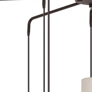 HomeRoots Bronze Nine-Light Dimmable Chandelier with Cream Shades – Elegant Metalwork for Any Room Decor 687297
