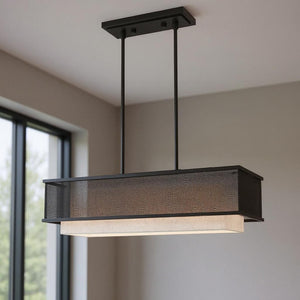 HomeRoots Bronze Elegant Three-Light Dimmable Chandelier with Cylindrical Shades for Modern Ambient Lighting 687298