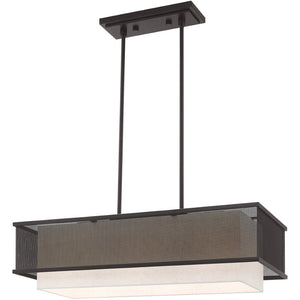 HomeRoots Bronze Elegant Three-Light Dimmable Chandelier with Cylindrical Shades for Modern Ambient Lighting 687298
