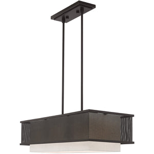 HomeRoots Bronze Elegant Three-Light Dimmable Chandelier with Cylindrical Shades for Modern Ambient Lighting 687298