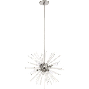 HomeRoots Six Light Dimmable Chandelier - Modern Cylinder Design with Durable Steel Shades for Stylish Illumination 687299