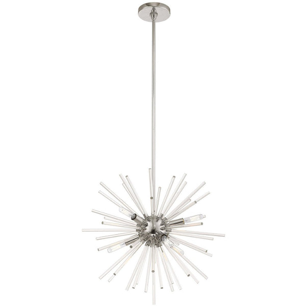 HomeRoots Six Light Dimmable Chandelier - Modern Cylinder Design with Durable Steel Shades for Stylish Illumination 687299