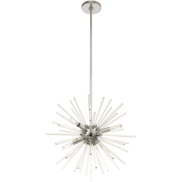 HomeRoots Six Light Dimmable Chandelier - Modern Cylinder Design with Durable Steel Shades for Stylish Illumination 687299