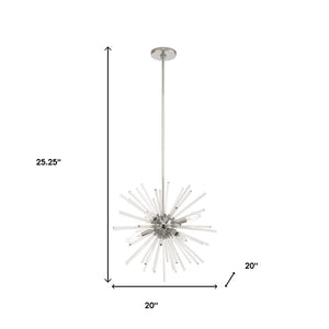 HomeRoots Six Light Dimmable Chandelier - Modern Cylinder Design with Durable Steel Shades for Stylish Illumination 687299