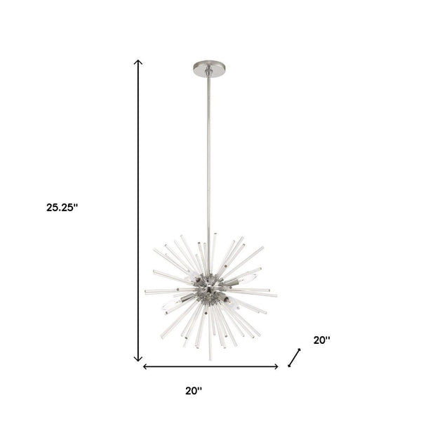 HomeRoots Six Light Dimmable Chandelier - Modern Cylinder Design with Durable Steel Shades for Stylish Illumination 687299