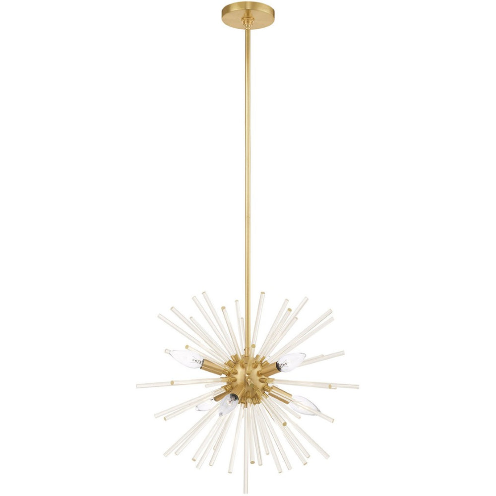 HomeRoots Six Light Dimmable Chandelier – Modern Steel Shades for Dining Rooms & Entryways, Ambiance Control 687300