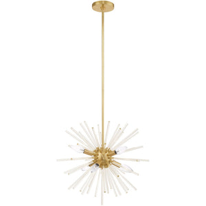 HomeRoots Six Light Dimmable Chandelier – Modern Steel Shades for Dining Rooms & Entryways, Ambiance Control 687300