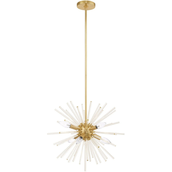 HomeRoots Six Light Dimmable Chandelier – Modern Steel Shades for Dining Rooms & Entryways, Ambiance Control 687300