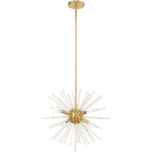 HomeRoots Six Light Dimmable Chandelier – Modern Steel Shades for Dining Rooms & Entryways, Ambiance Control 687300