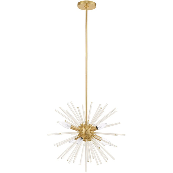 HomeRoots Six Light Dimmable Chandelier – Modern Steel Shades for Dining Rooms & Entryways, Ambiance Control 687300