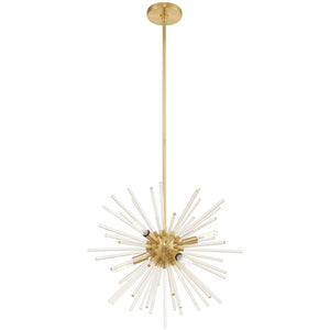 HomeRoots Six Light Dimmable Chandelier – Modern Steel Shades for Dining Rooms & Entryways, Ambiance Control 687300