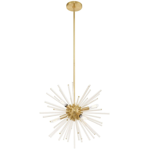 HomeRoots Six Light Dimmable Chandelier – Modern Steel Shades for Dining Rooms & Entryways, Ambiance Control 687300