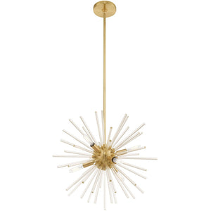 HomeRoots Six Light Dimmable Chandelier – Modern Steel Shades for Dining Rooms & Entryways, Ambiance Control 687300