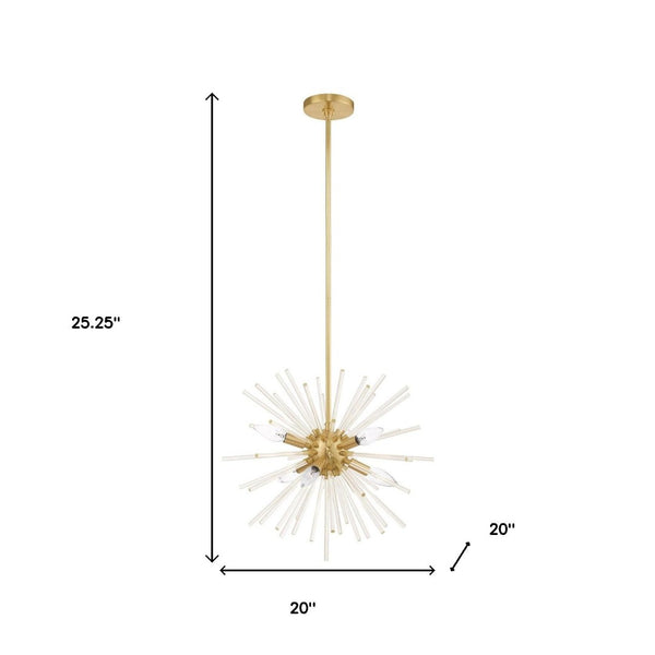 HomeRoots Six Light Dimmable Chandelier – Modern Steel Shades for Dining Rooms & Entryways, Ambiance Control 687300
