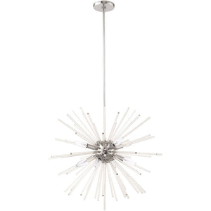 HomeRoots Eight Light Dimmable Chandelier with Elegant Cylinder Shades for Modern Home Illumination & Style 687301