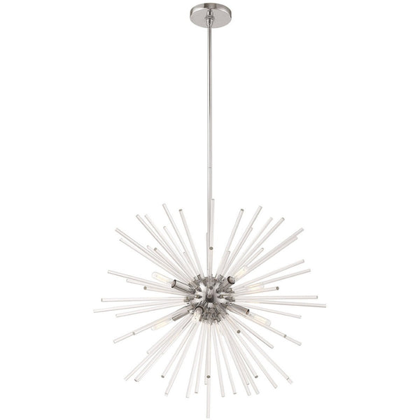 HomeRoots Eight Light Dimmable Chandelier with Elegant Cylinder Shades for Modern Home Illumination & Style 687301