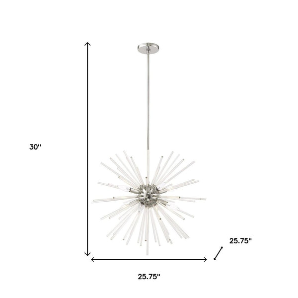 HomeRoots Eight Light Dimmable Chandelier with Elegant Cylinder Shades for Modern Home Illumination & Style 687301