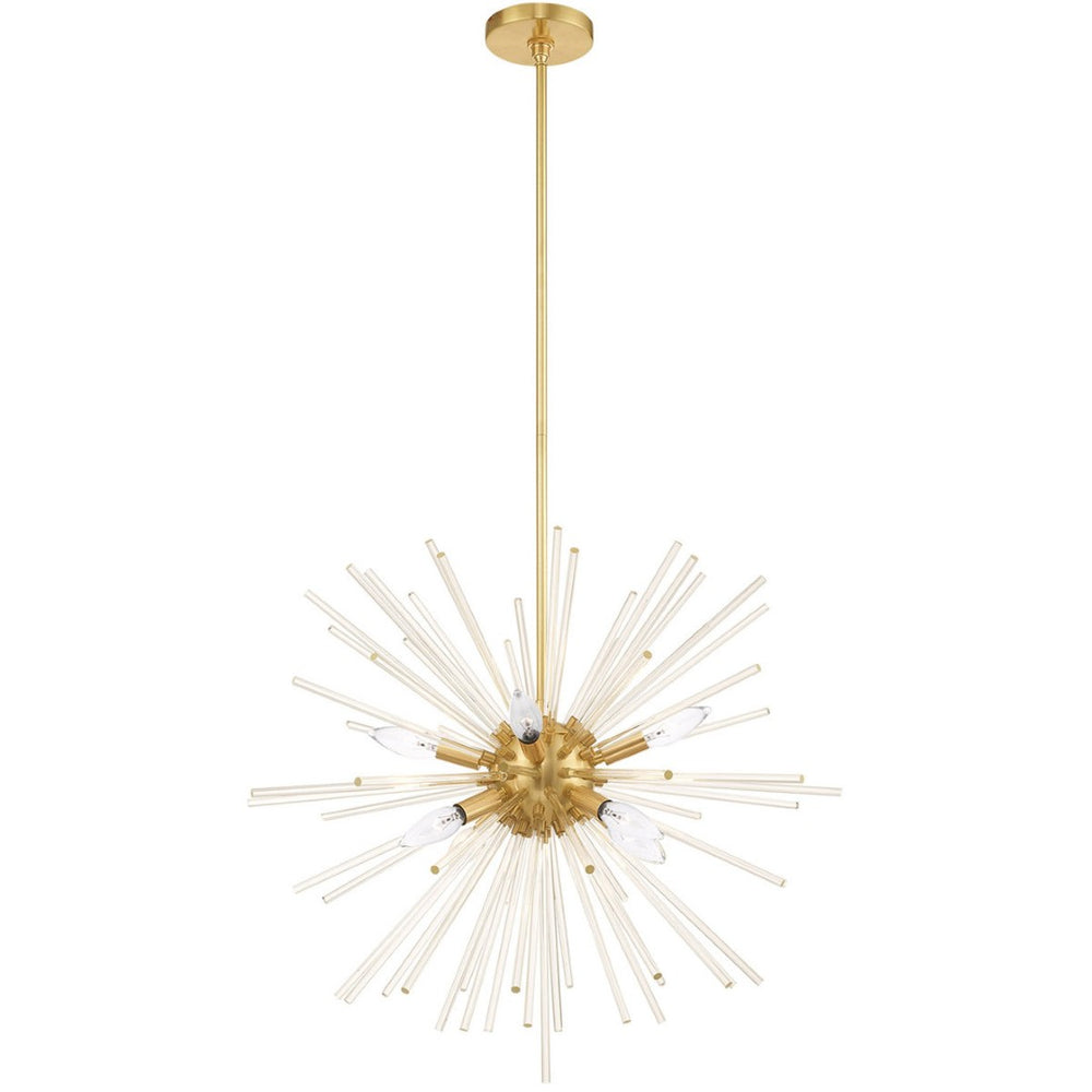 HomeRoots Eight Light Dimmable Chandelier – Modern Cylinder Shades, Adjustable Ambiance for Elegant Interiors 687302