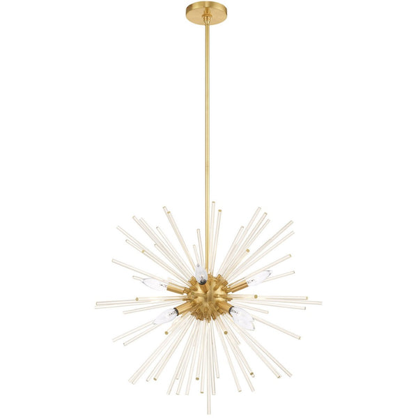 HomeRoots Eight Light Dimmable Chandelier – Modern Cylinder Shades, Adjustable Ambiance for Elegant Interiors 687302