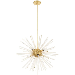 HomeRoots Eight Light Dimmable Chandelier – Modern Cylinder Shades, Adjustable Ambiance for Elegant Interiors 687302