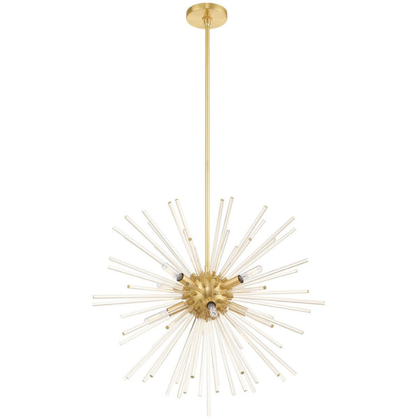 HomeRoots Eight Light Dimmable Chandelier – Modern Cylinder Shades, Adjustable Ambiance for Elegant Interiors 687302