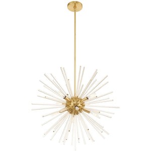 HomeRoots Eight Light Dimmable Chandelier – Modern Cylinder Shades, Adjustable Ambiance for Elegant Interiors 687302