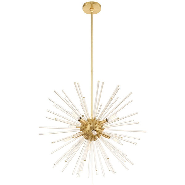 HomeRoots Eight Light Dimmable Chandelier – Modern Cylinder Shades, Adjustable Ambiance for Elegant Interiors 687302