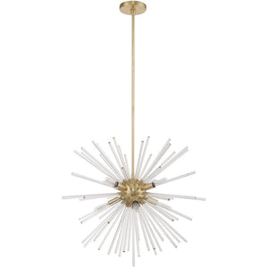 HomeRoots Eight Light Dimmable Chandelier – Modern Cylinder Shades, Adjustable Ambiance for Elegant Interiors 687302