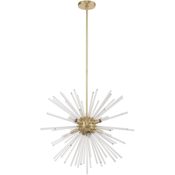 HomeRoots Eight Light Dimmable Chandelier – Modern Cylinder Shades, Adjustable Ambiance for Elegant Interiors 687302