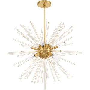 HomeRoots Eight Light Dimmable Chandelier – Modern Cylinder Shades, Adjustable Ambiance for Elegant Interiors 687302
