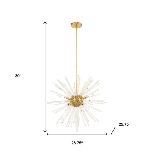 HomeRoots Eight Light Dimmable Chandelier – Modern Cylinder Shades, Adjustable Ambiance for Elegant Interiors 687302