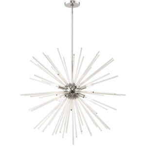 HomeRoots Eight Light Dimmable Chandelier - Sleek Cylinder Design for Modern Spaces, Versatile & Elegant Fixture 687303