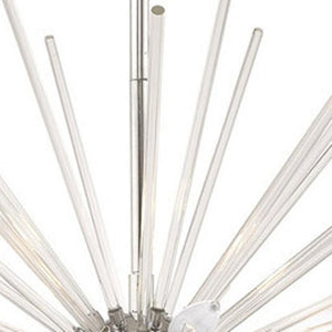 HomeRoots Eight Light Dimmable Chandelier - Sleek Cylinder Design for Modern Spaces, Versatile & Elegant Fixture 687303