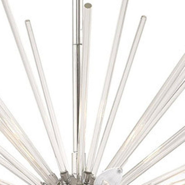 HomeRoots Eight Light Dimmable Chandelier - Sleek Cylinder Design for Modern Spaces, Versatile & Elegant Fixture 687303