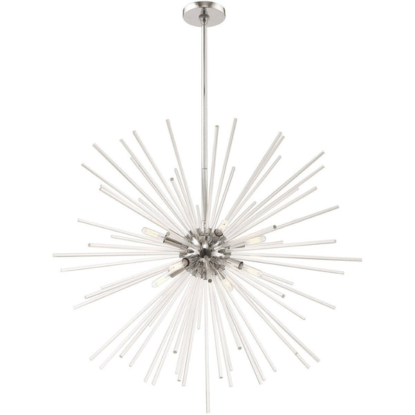 HomeRoots Eight Light Dimmable Chandelier - Sleek Cylinder Design for Modern Spaces, Versatile & Elegant Fixture 687303