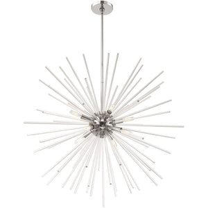 HomeRoots Eight Light Dimmable Chandelier - Sleek Cylinder Design for Modern Spaces, Versatile & Elegant Fixture 687303
