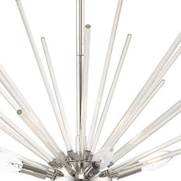 HomeRoots Eight Light Dimmable Chandelier - Sleek Cylinder Design for Modern Spaces, Versatile & Elegant Fixture 687303