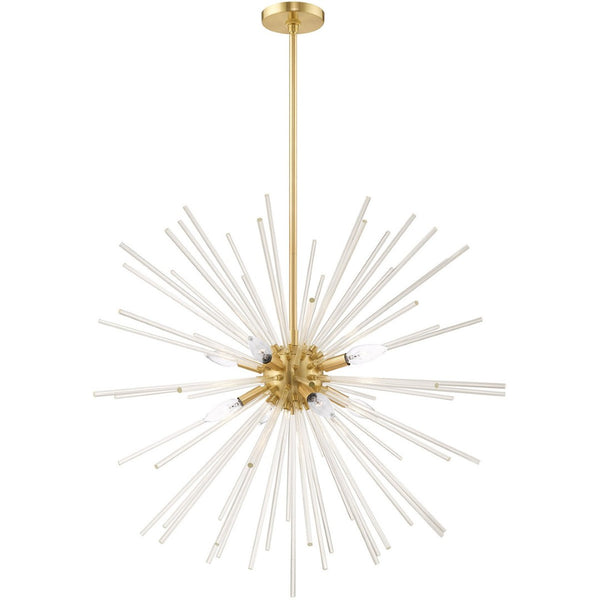 HomeRoots Eight Light Dimmable Chandelier – Modern Cylinder Design with Adjustable Brightness for Any Space 687304